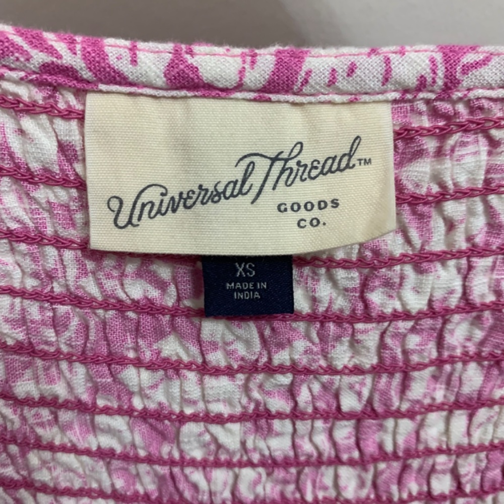 Universal Thread Pink Size XS Womens Ruffle Short Sleeve Smocked Dress - Picture 5 of 7